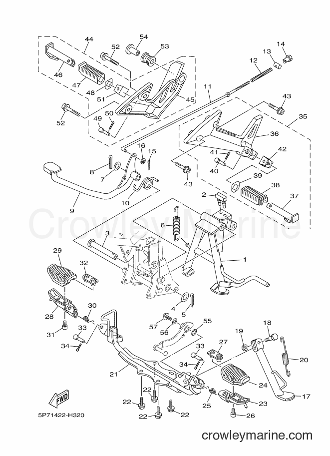 2009 Scooter T135HC - T135HC (5P71) [010] - STAND & FOOTREST
