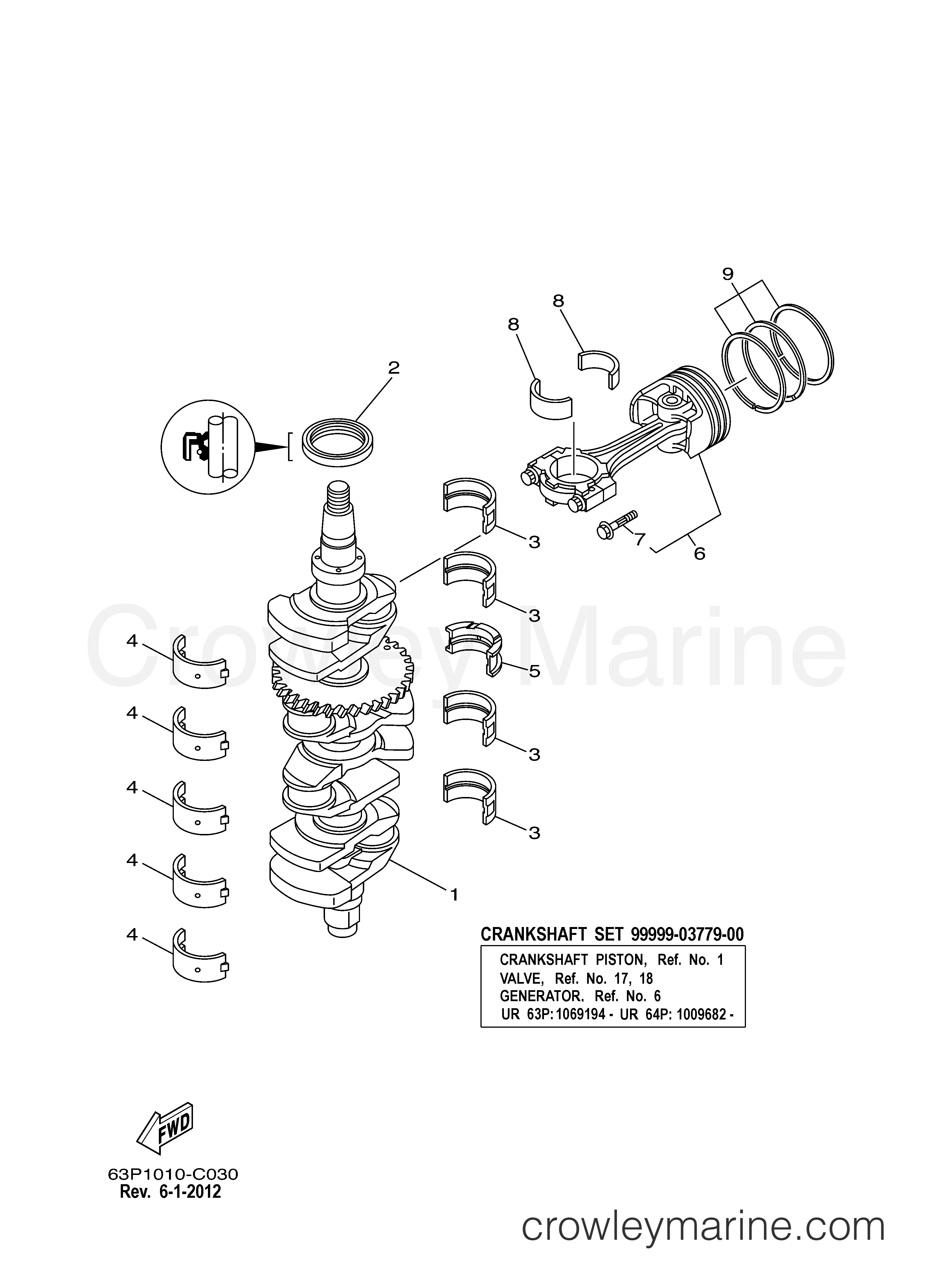 Yamaha Motors LF150TXRC - CRANKSHAFT PISTON