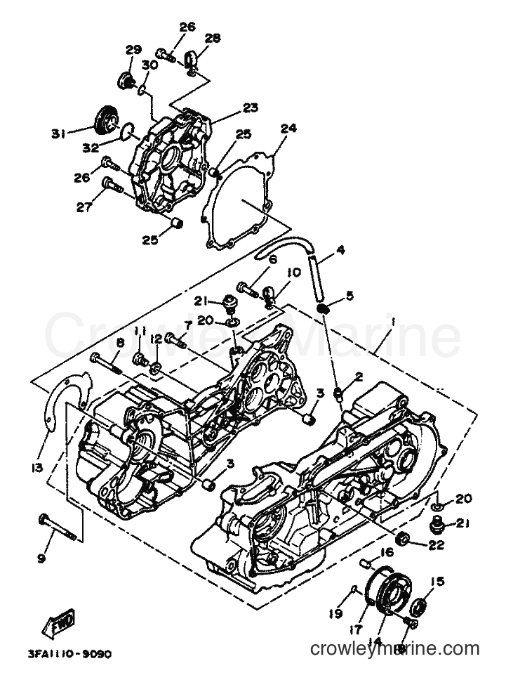 Yamaha Motors YFA1 (3FA4) [010] - CRANKCASE