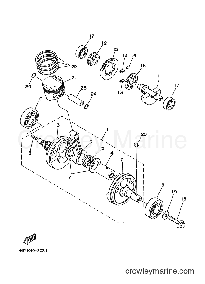 2004 Dirt Bike TT250R - TT250R (4PXA) [010] - CRANKSHAFT & PISTON