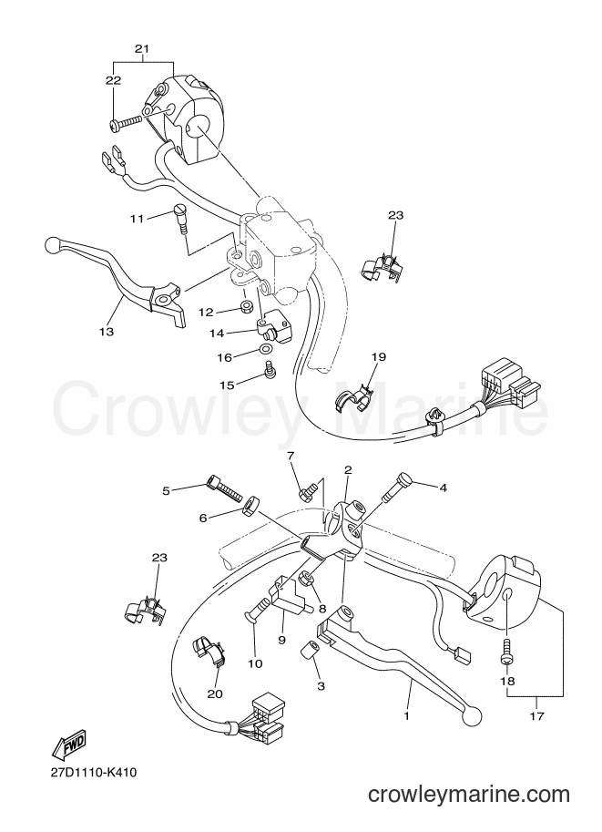Yamaha Motors XVS13CB (1GP6) [010] - HANDLE SWITCH & LEVER