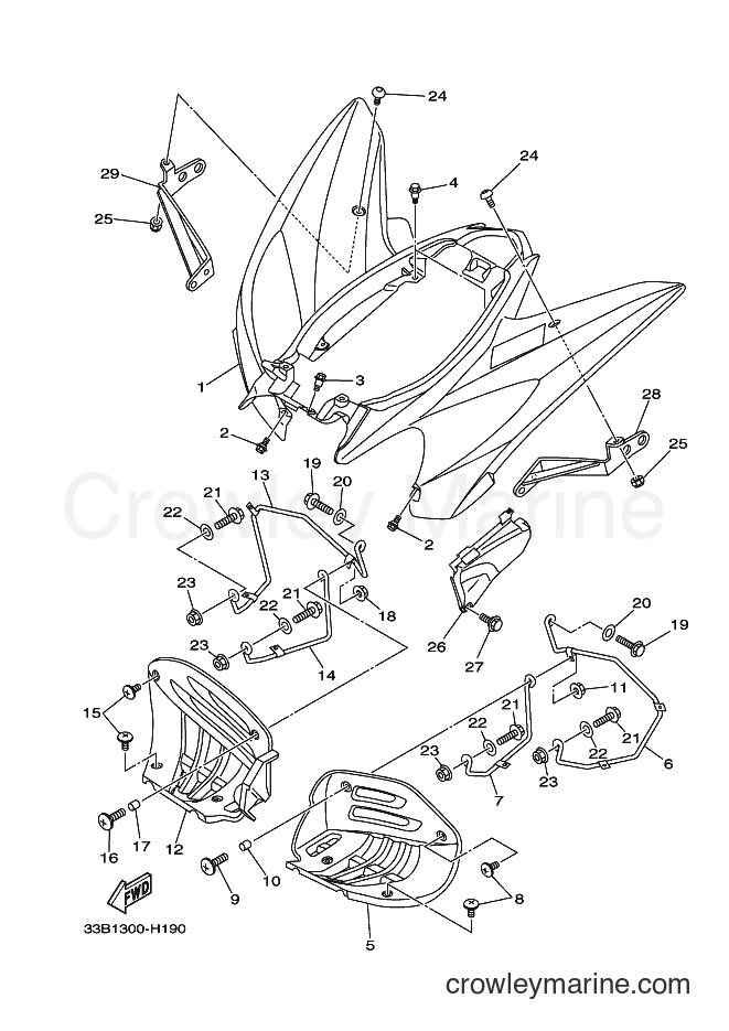 2012 ATV YFM250R - YFM250R (33B7) [010] - REAR FENDER