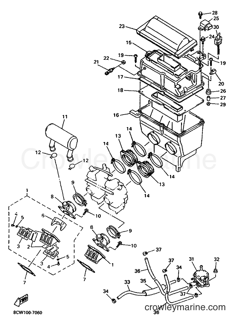 1997 Snowmobile VT600 - VT600 (8CW1) [030] - INTAKE