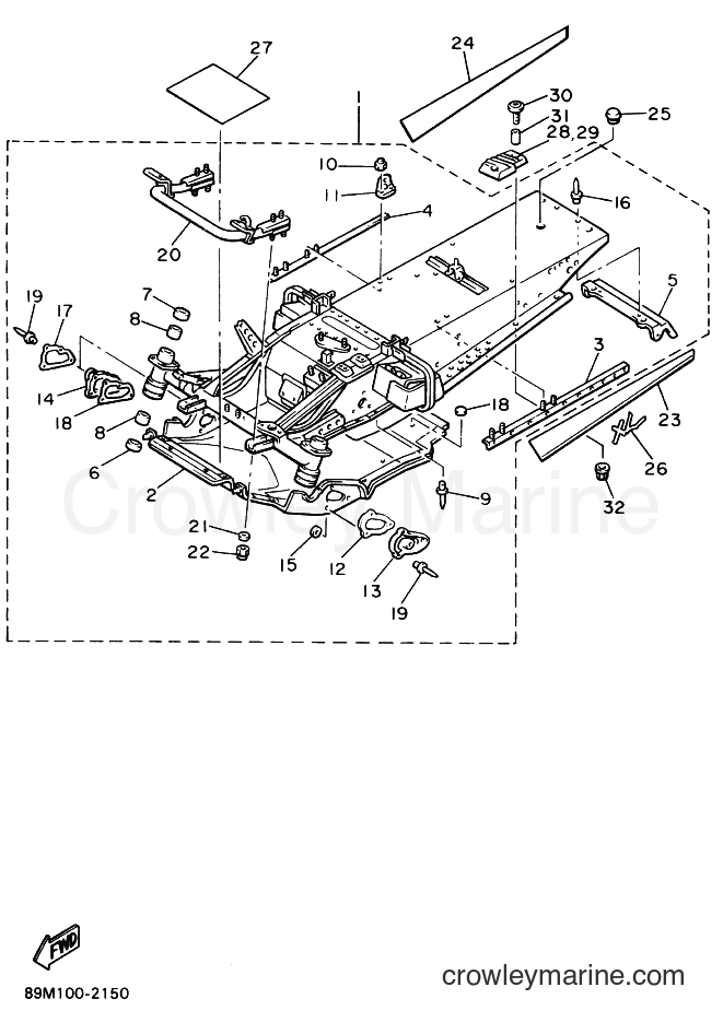 1992 Snowmobile VT480E - VT480E (89M1) [020] - FRAME