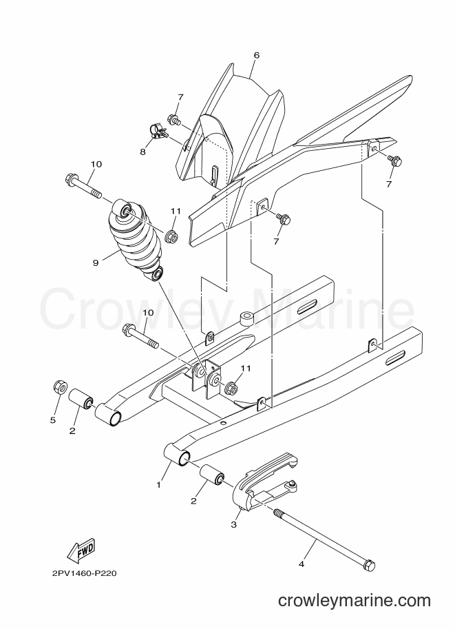 2015 Scooter T150E - T150E (2PV2) [010] - REAR ARM & SUSPENSION