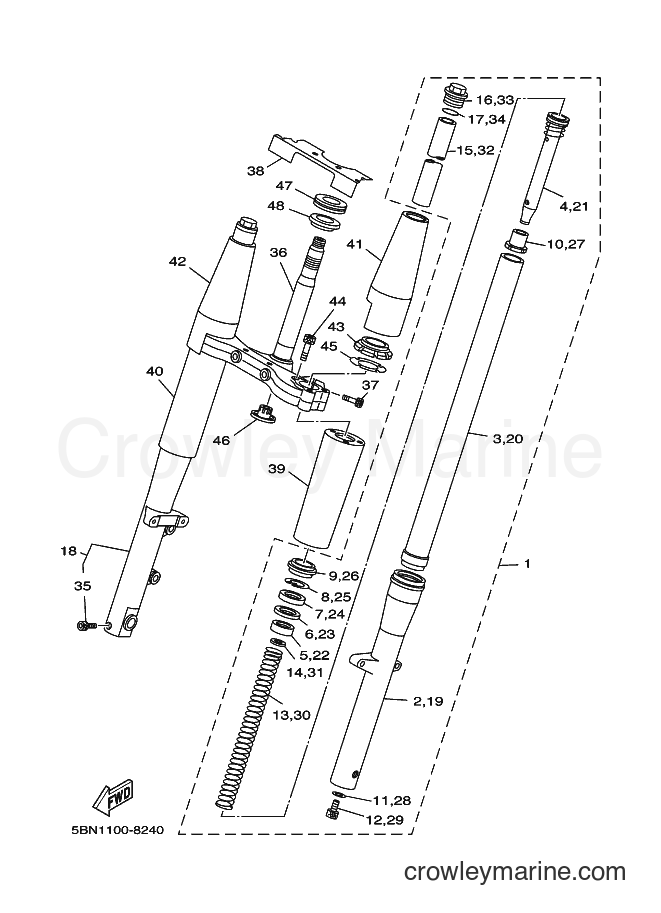 Yamaha Motors XVS650A (5BN4) [030] - FRONT FORK