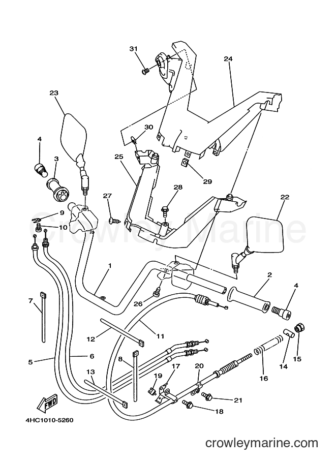 Yamaha Motors YP250 (4UC2) [060] - STEERING HANDLE & CABLE
