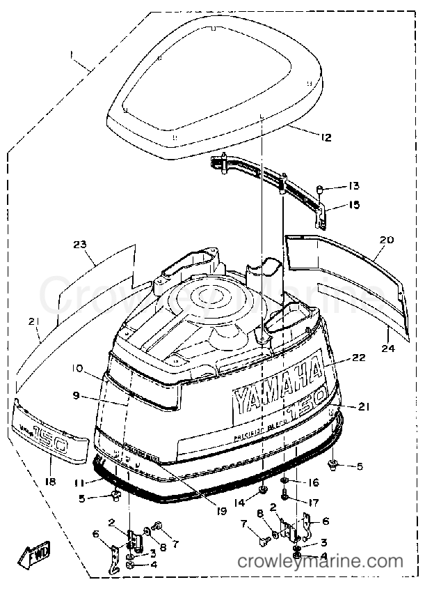 Yamaha Motors 175ETLDA - TOP COWLING