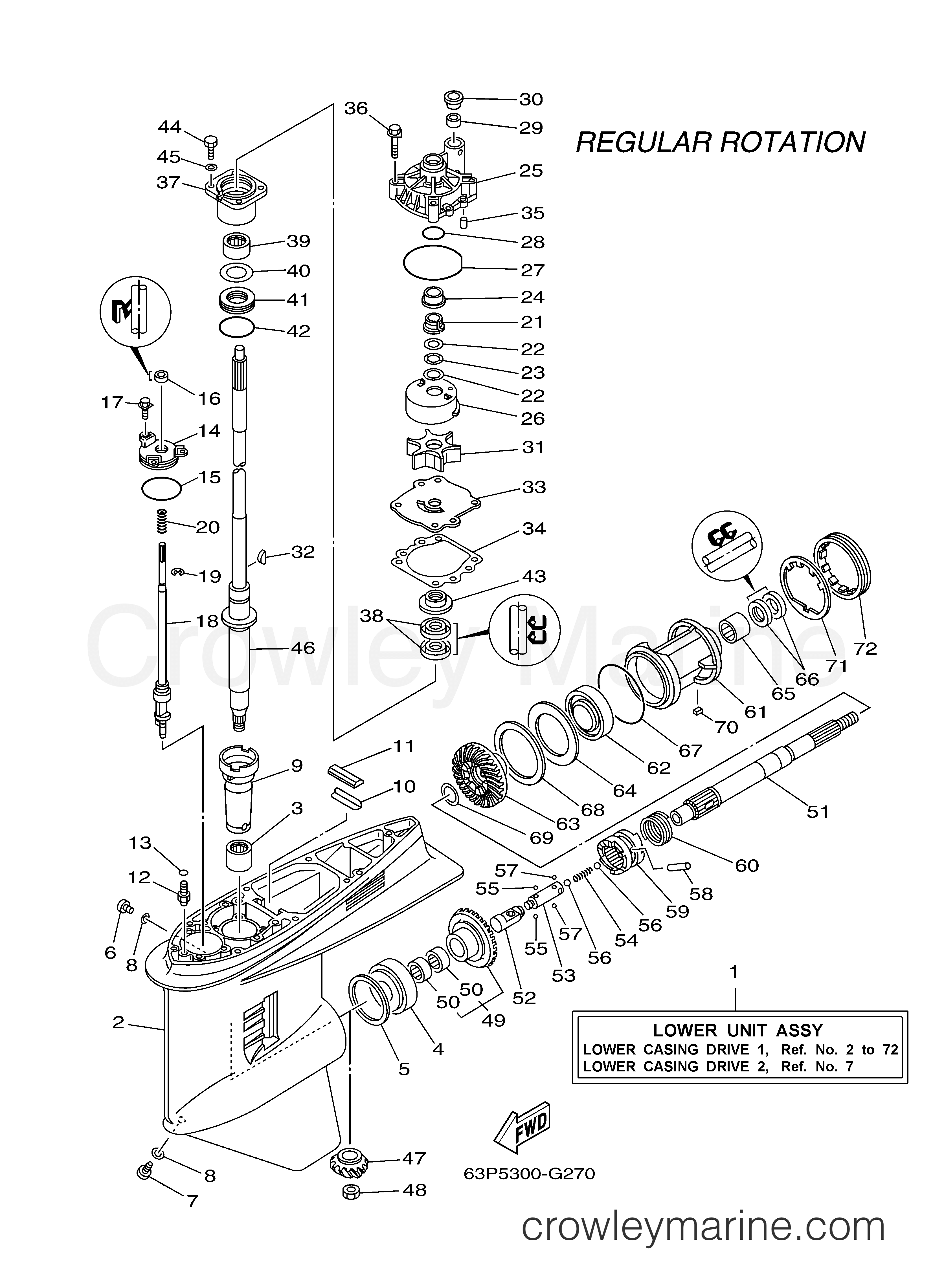 Yamaha Motors F150TLR - LOWER CASING DRIVE 1