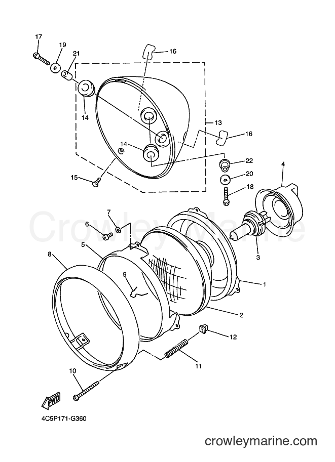 Yamaha Motors XVS650AT (4C5R) [010] - HEADLIGHT