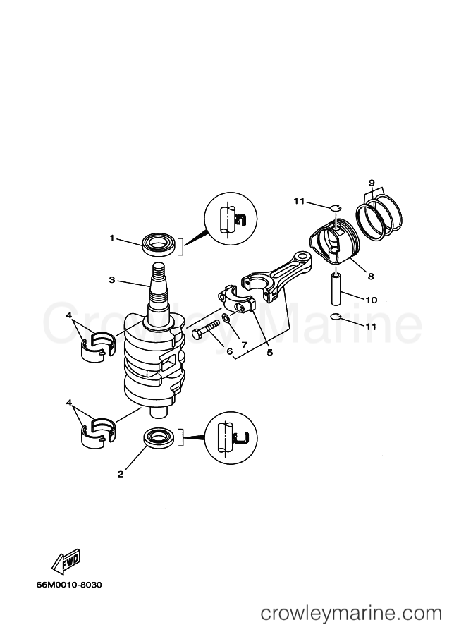 Yamaha Motors F15A (69A) [040] - CRANKSHAFT & PISTON