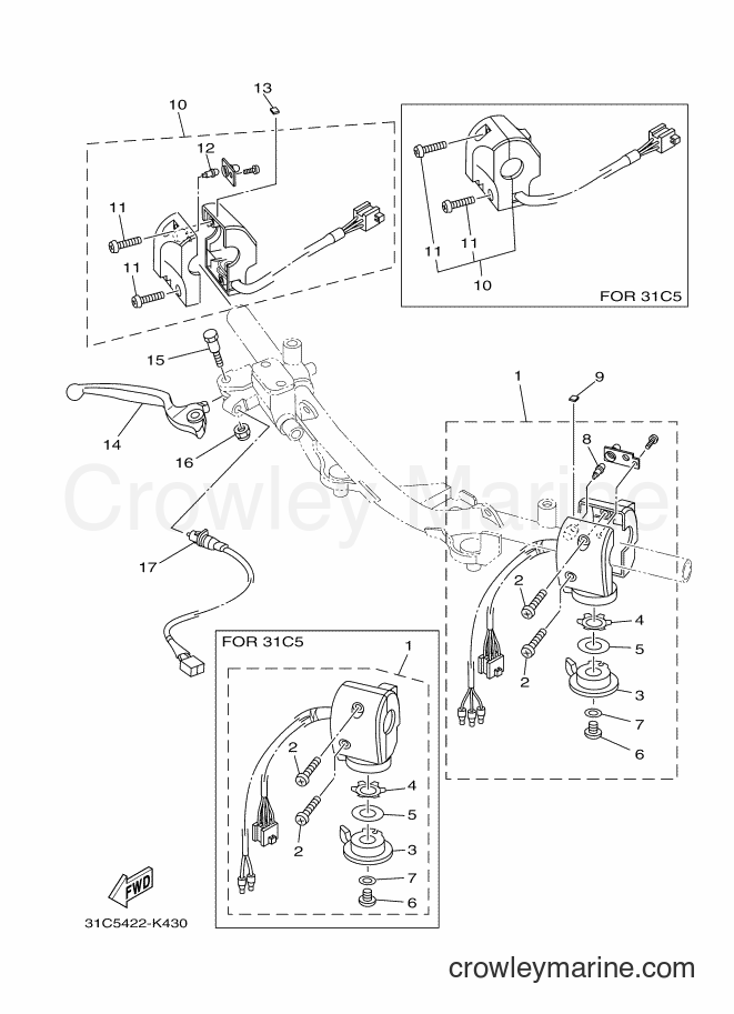 Yamaha Motors T115SEC (31C6) [010] - HANDLE SWITCH & LEVER