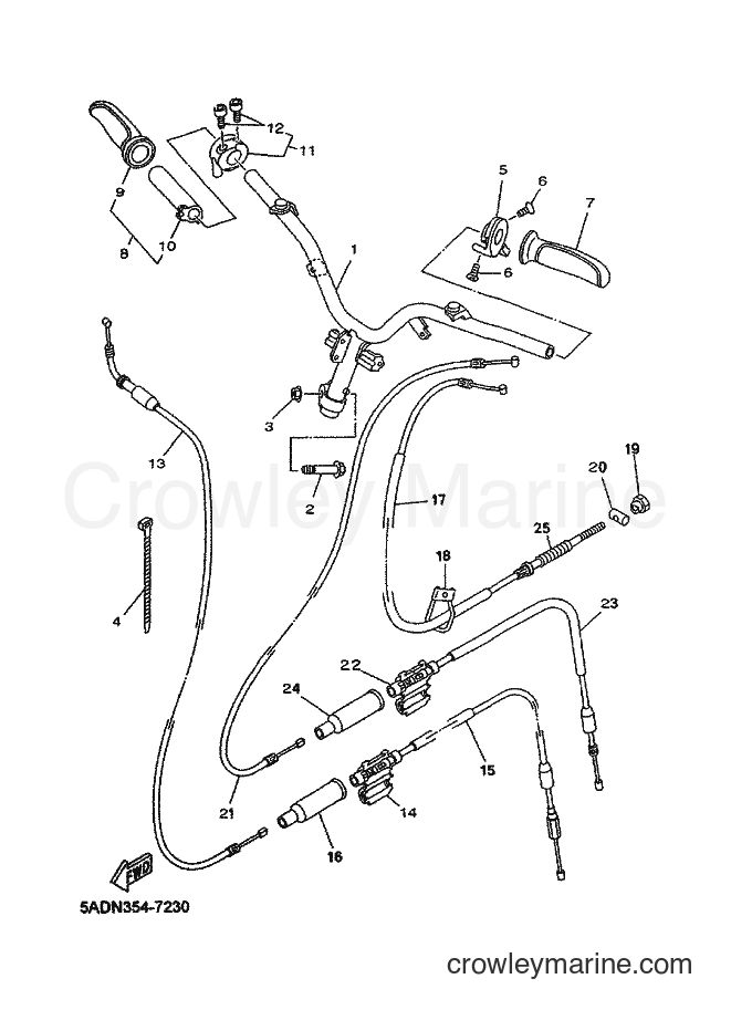 Yamaha Motors YN50 (5BW3) [010] - STEERING HANDLE & CABLE
