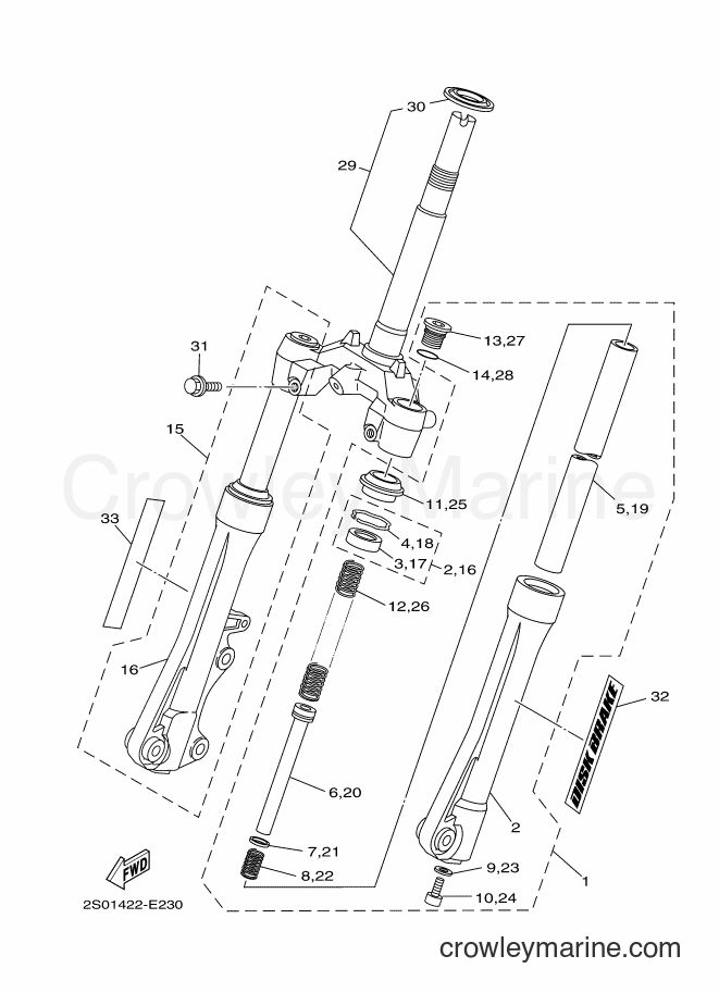 Yamaha Motors T110SEC (5B9A) [010] - FRONT FORK FOR DISK BRAKE