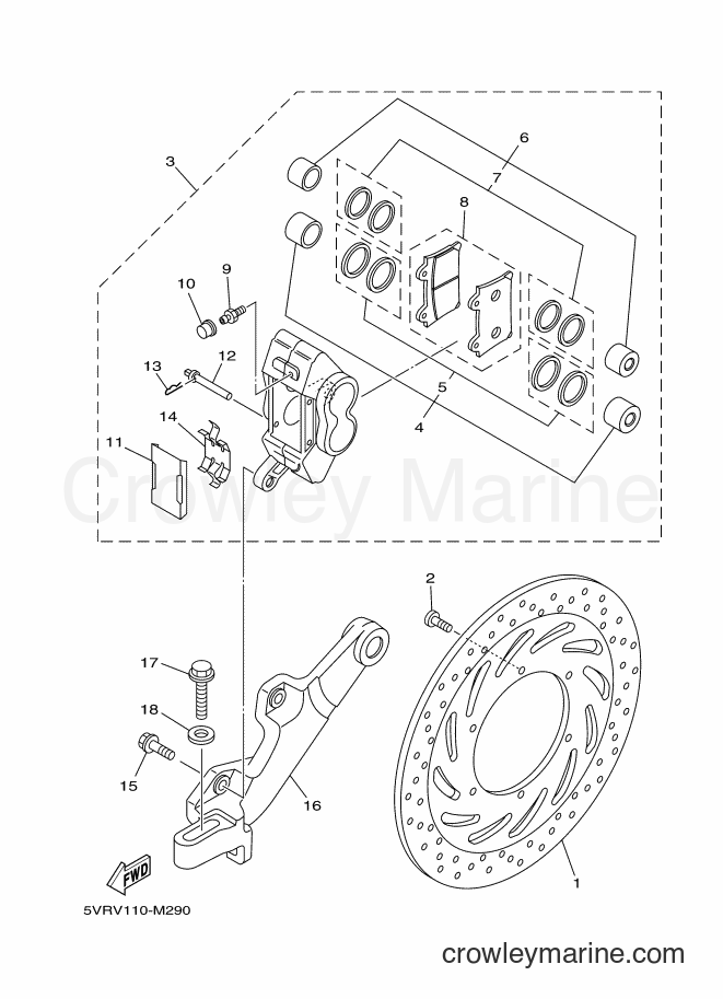 2015 Cruiser XV1700AS - XV1700AS (2PU4) [010] - REAR BRAKE CALIPER