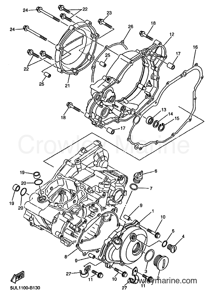 2003 Dirt Bike YZ250F - YZ250F (5UL2) [020] - CRANKCASE COVER 1