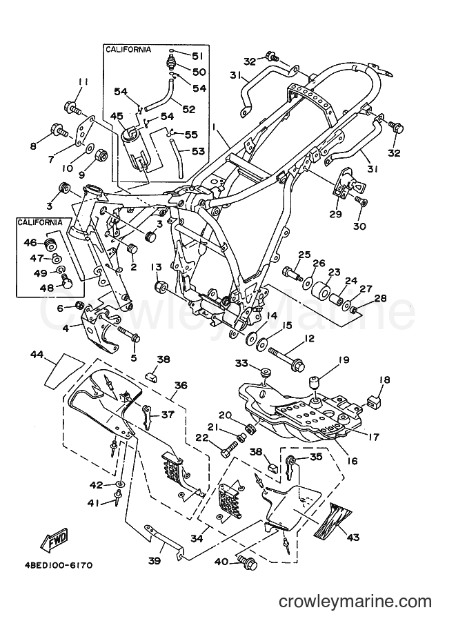 1996 Dirt Bike XT225 - XT225 (4BEF) [010] - FRAME