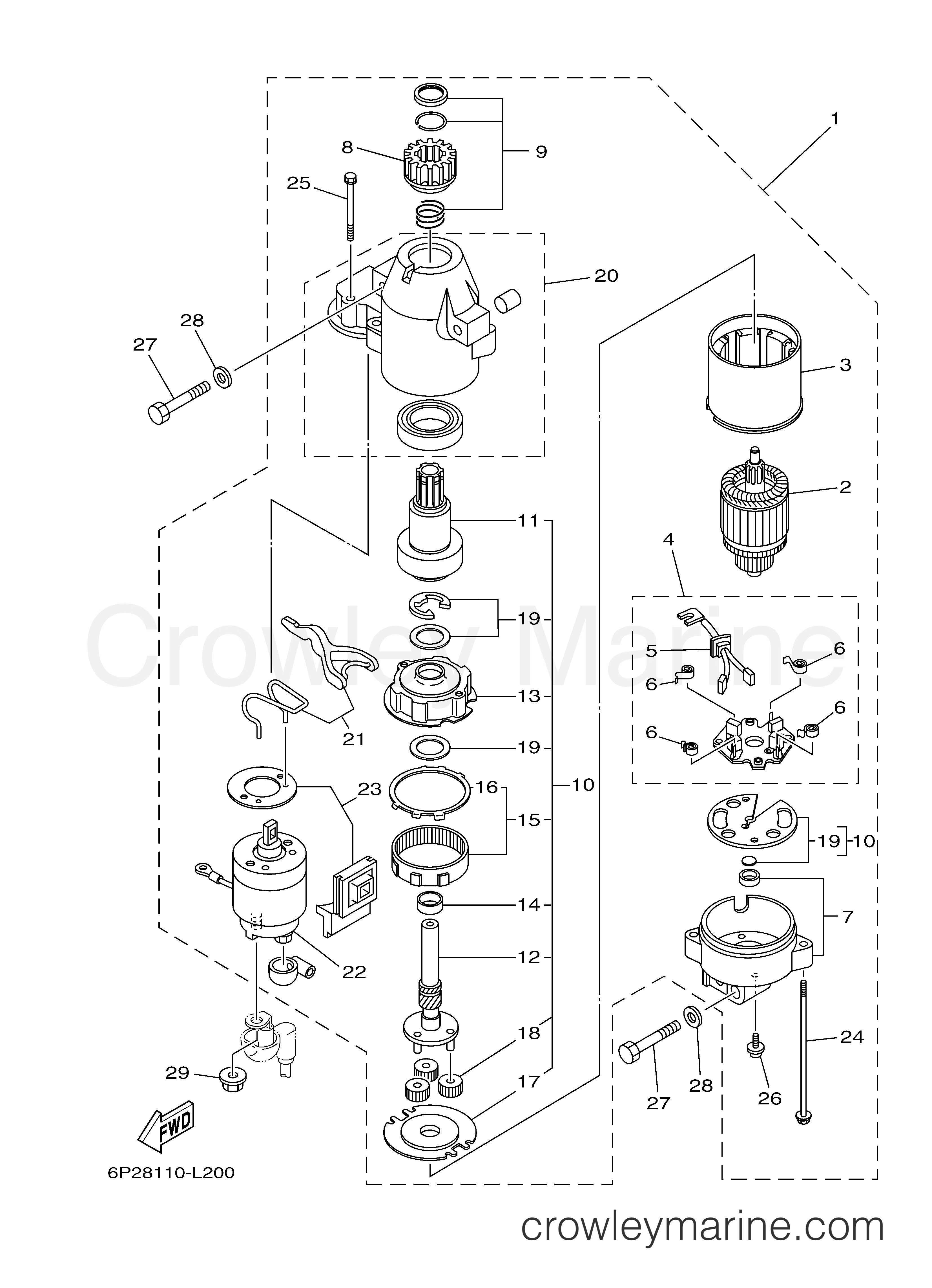 Yamaha Motors LF200XA - STARTING MOTOR