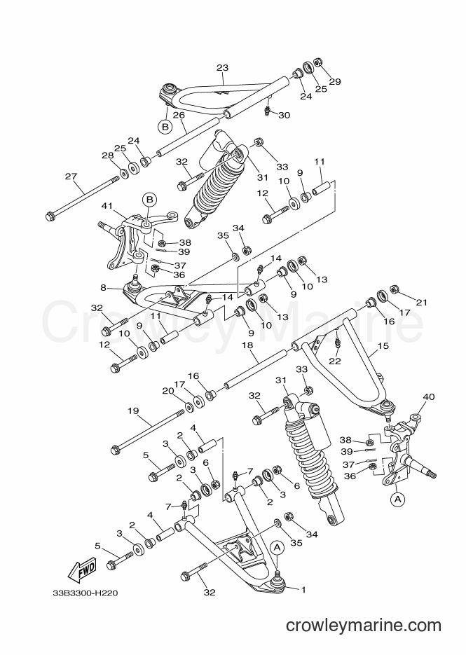2009 ATV YFM250R - YFM250R (33B3) [010] - FRONT SUSPENSION & WHEEL