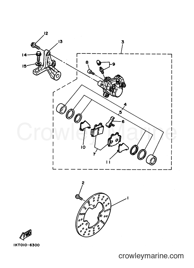 1990 Dirt Bike TDR250 - TDR250 (3NR2) [010] - REAR BRAKE CALIPER