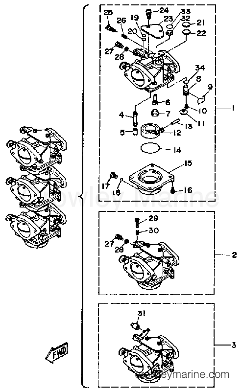 Yamaha Motors 40SH-JD - CARBURETOR