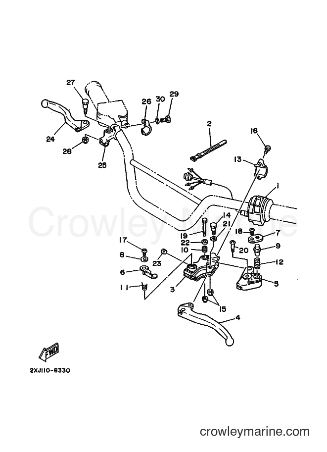 1988 ATV YFS200 - YFS200 (2XJ0) [025] - HANDLE SWITCH & LEVER
