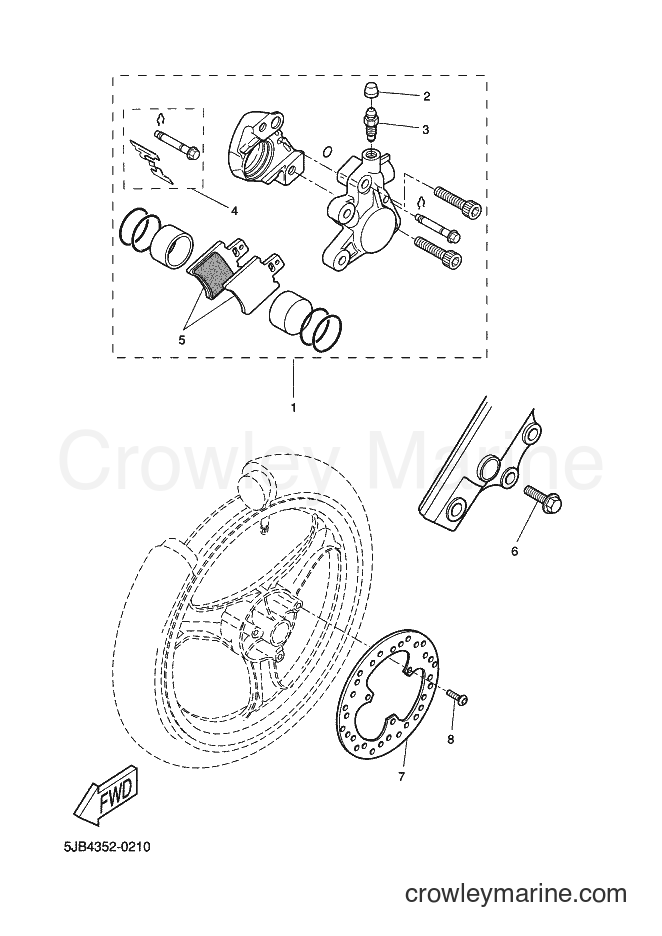 Yamaha Motors YH50 (5UB2) [010] - FRONT BRAKE CALIPER