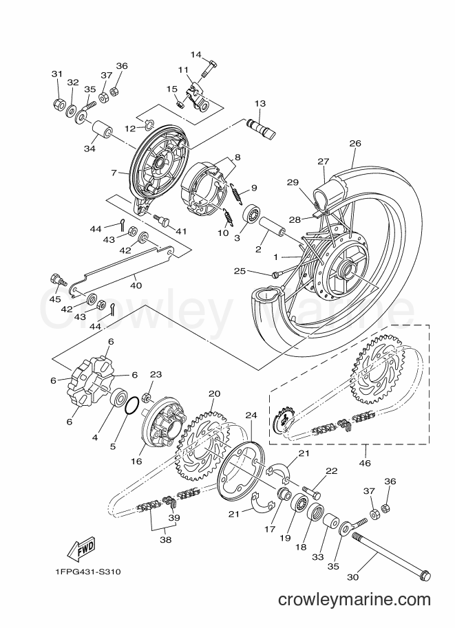 2017 Scooter T115FLSEC - T115FLSEC (1FPK) [010] - REAR WHEEL FOR SPOKE WHEEL