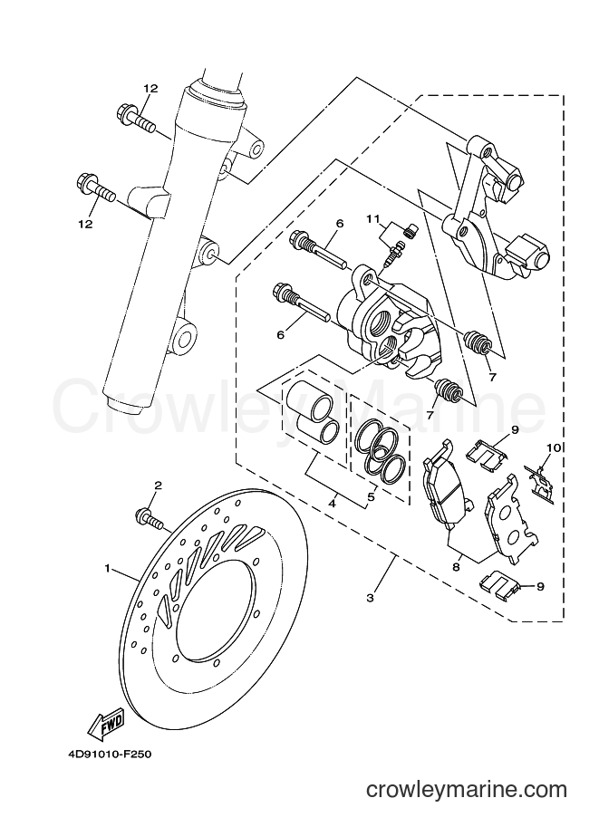 2014 Maxi-Scooter YP250 - YP250 (4D96) [010] - FRONT BRAKE CALIPER