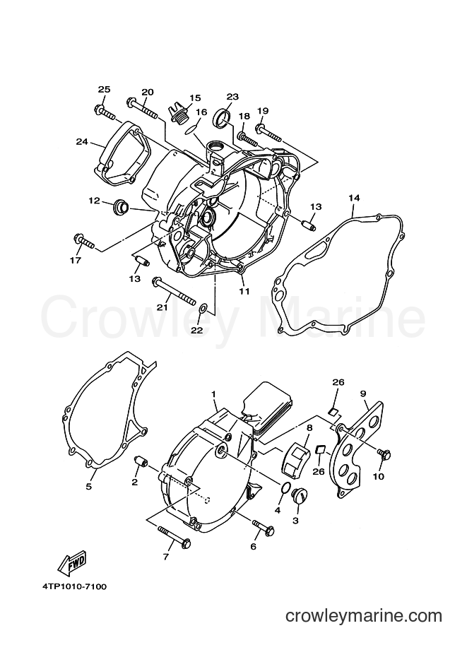Yamaha Motors DT230 (4TP3) [010] - CRANKCASE COVER 1