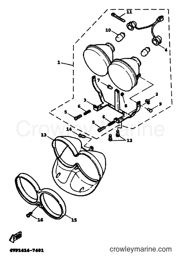 1999 Scooter YW100T - YW100T (5JY1) [010] - HEADLIGHT