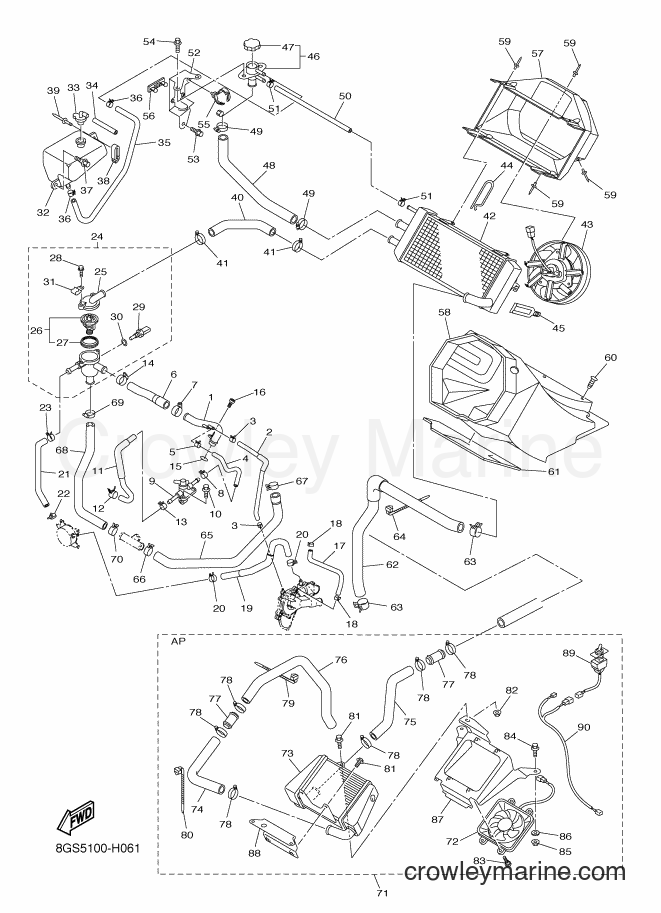 2012 Snowmobile VK10D - VK10D (8GSD) [010] - RADIATOR & HOSE