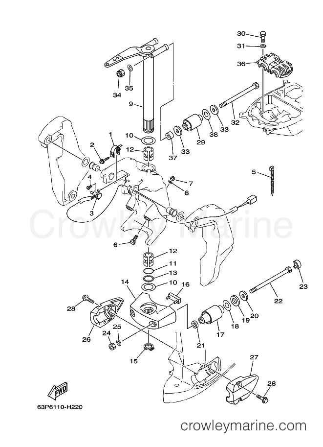 Yamaha Motors LF150XA-2012 (64P9) [030] - BRACKET 2