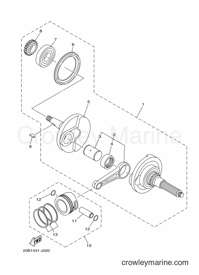 2010 Scooter AF115S - AF115S (20B2) [010] - CRANKSHAFT & PISTON