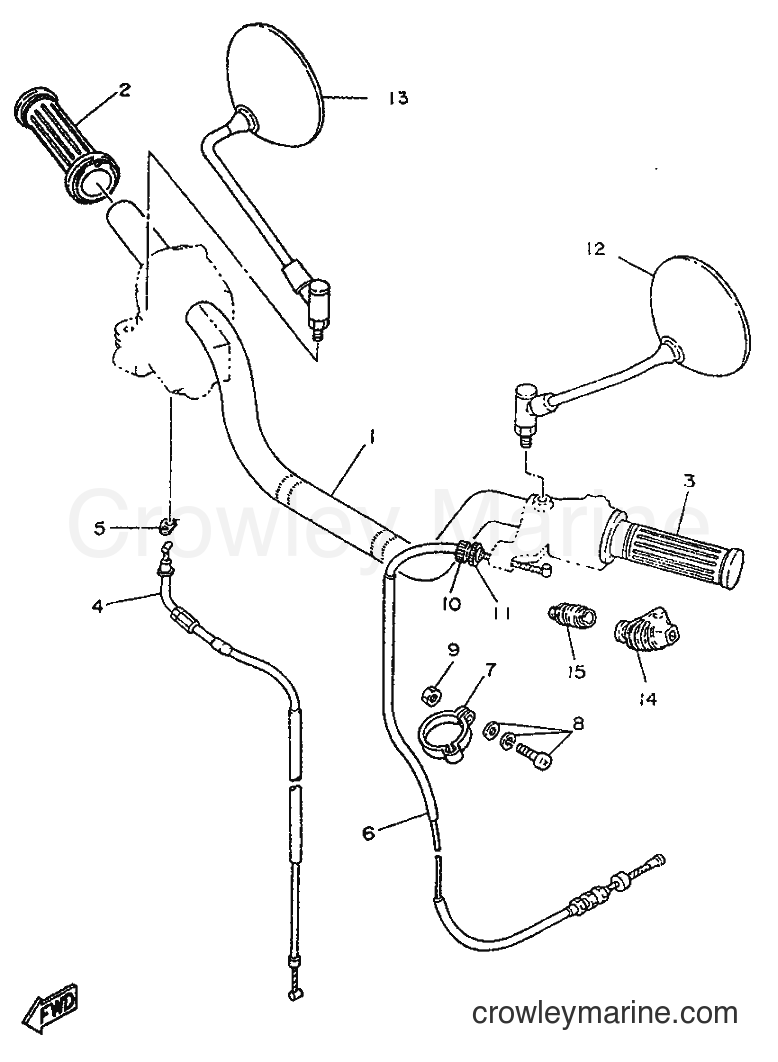 1996 Street Bike SR250 - SR250 (21L2) [999] - STEERING HANDLE & CABLE