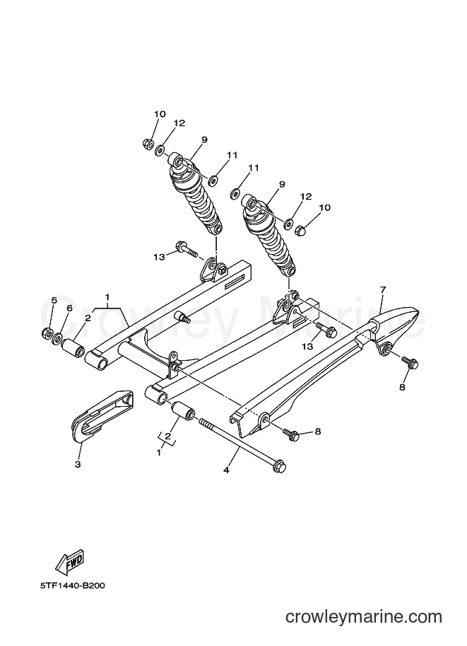 2003 Scooter T110SE - T110SE (5TP1) [010] - REAR ARM & SUSPENSION