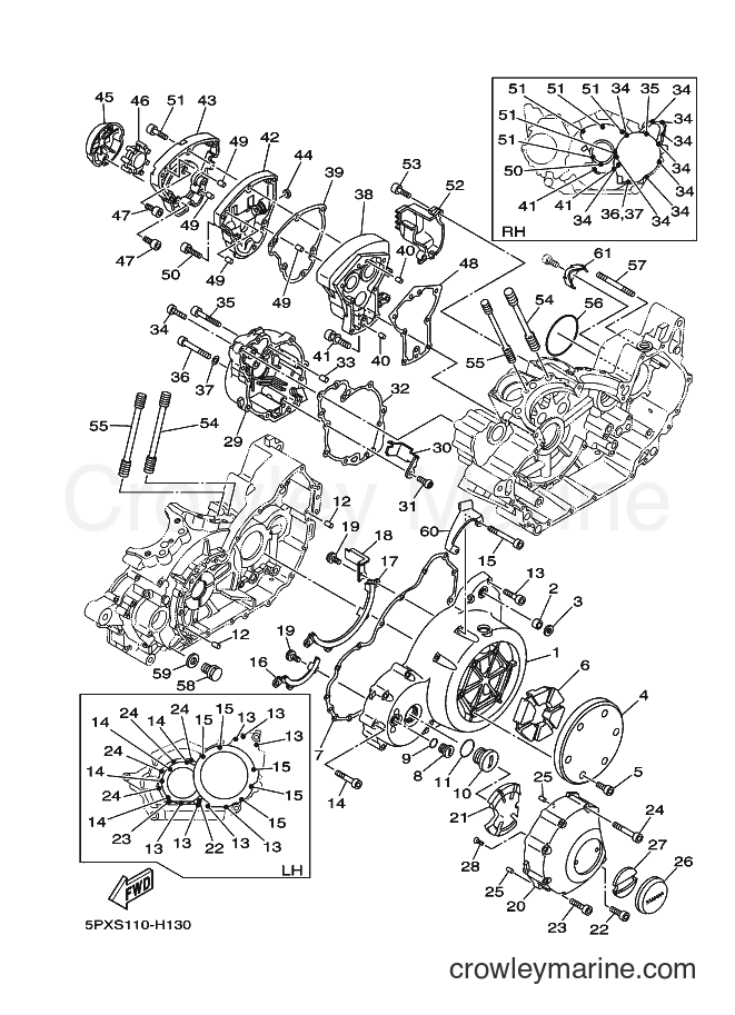 2009 Cruiser XV1700PC - XV1700PC (2D8F) [010] - CRANKCASE COVER 1