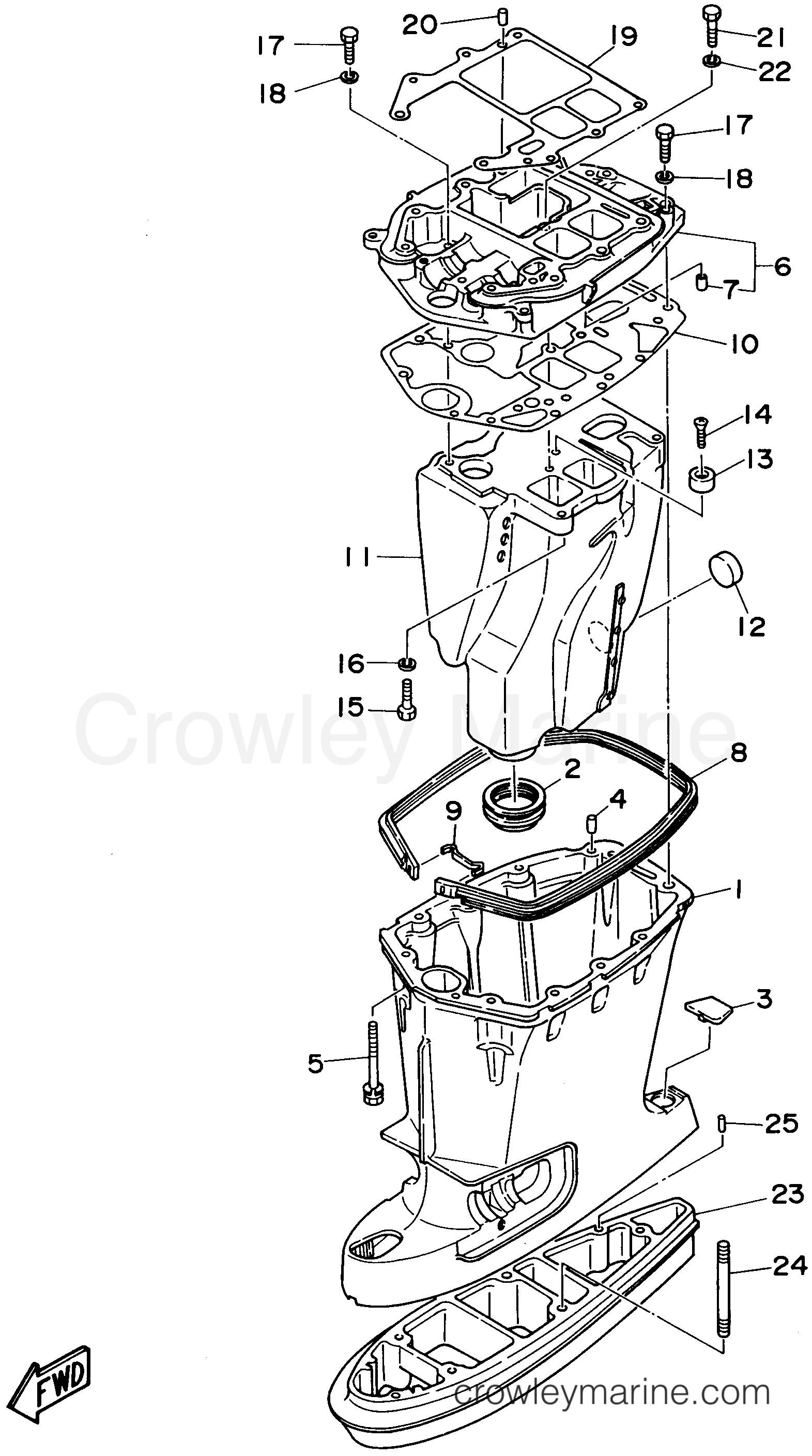 Yamaha Motors E48MLHT - UPPER CASING