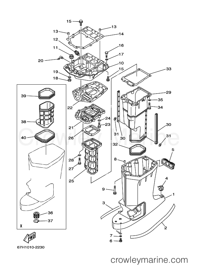 Yamaha Motors 150FETOL (64C2) [050] - UPPER CASING