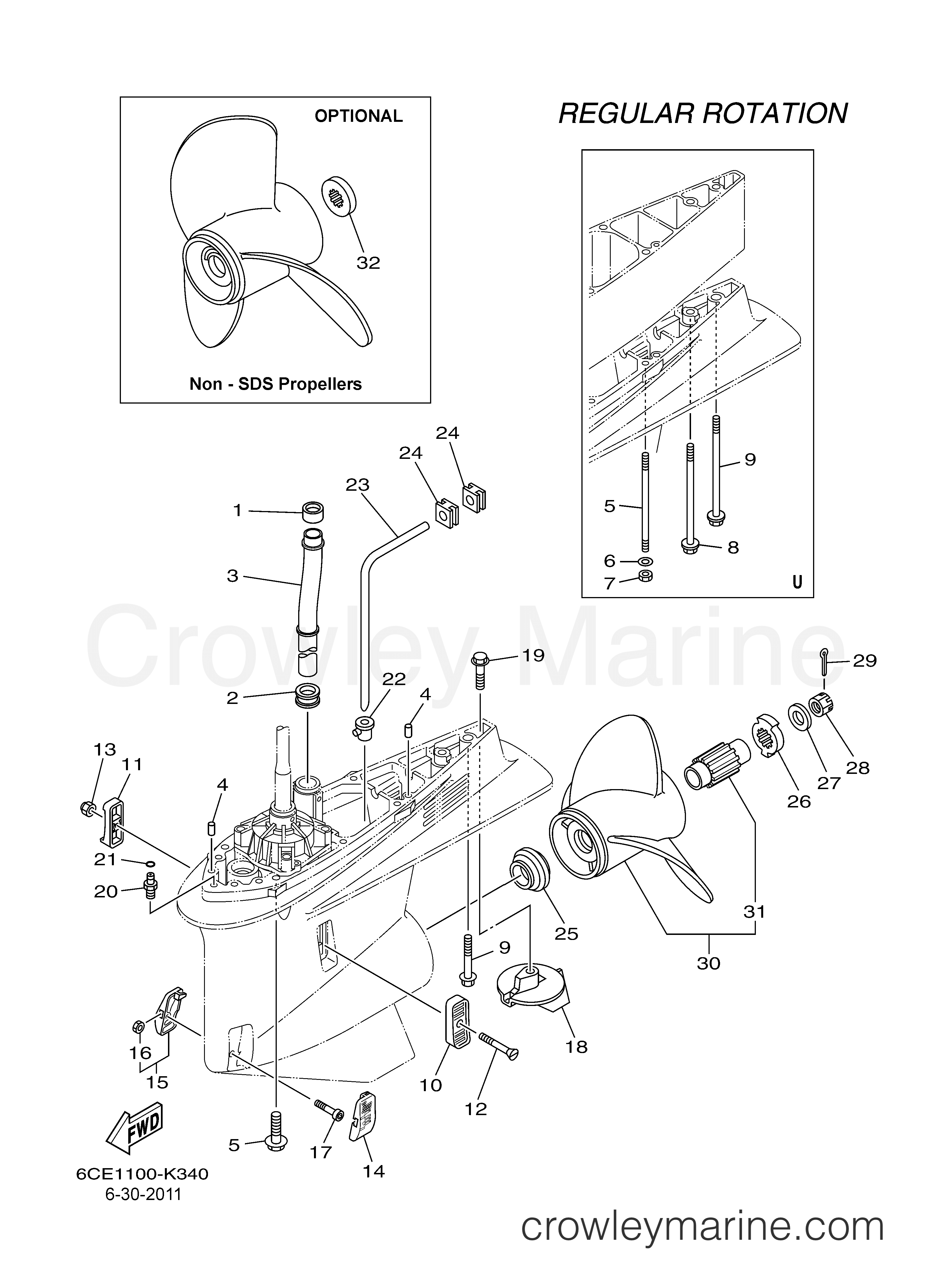Yamaha Motors F250UCA - LOWER CASING DRIVE 2