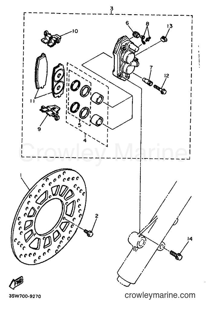 1990 Dirt Bike TT600 - TT600 (3SW2) [010] - FRONT BRAKE CALIPER