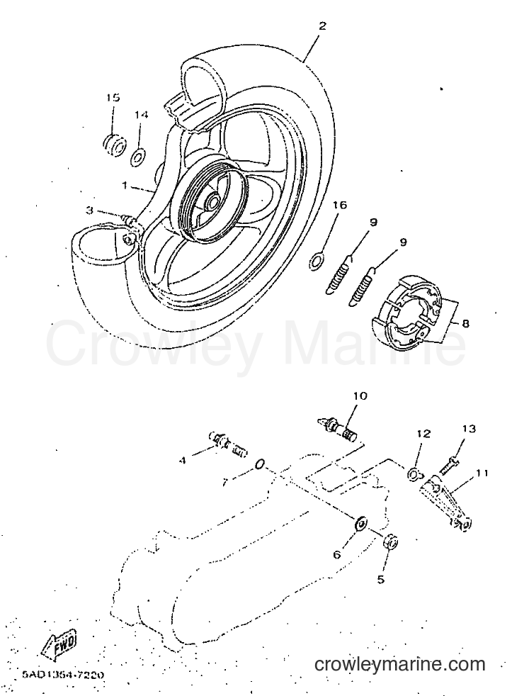 1998 Scooter YN50 - YN50 (5AD5) [010] - REAR WHEEL