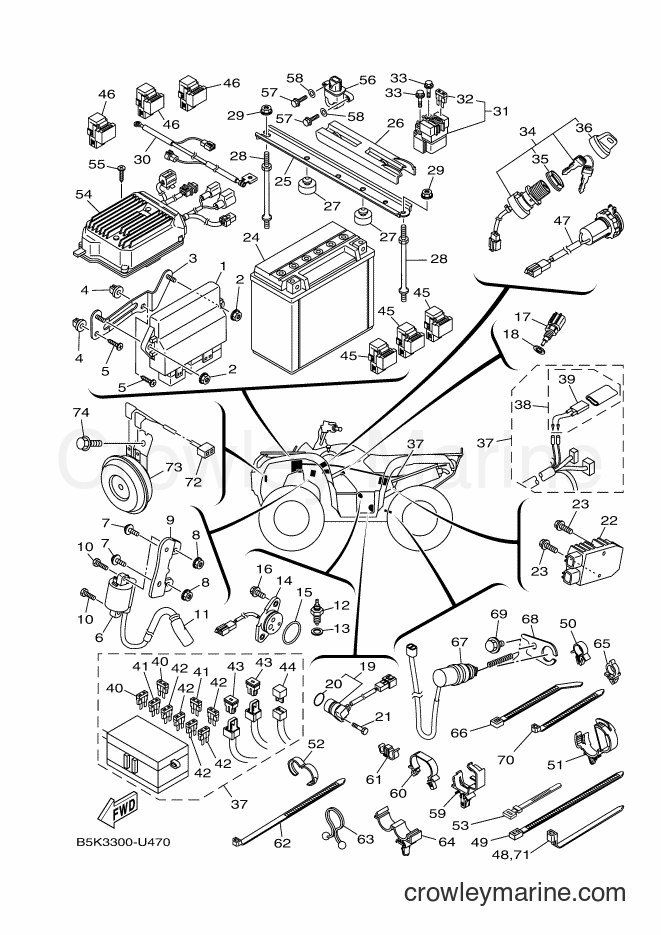 Yamaha Motors YFM700FWBD (B5K9) [010] - ELECTRICAL 1