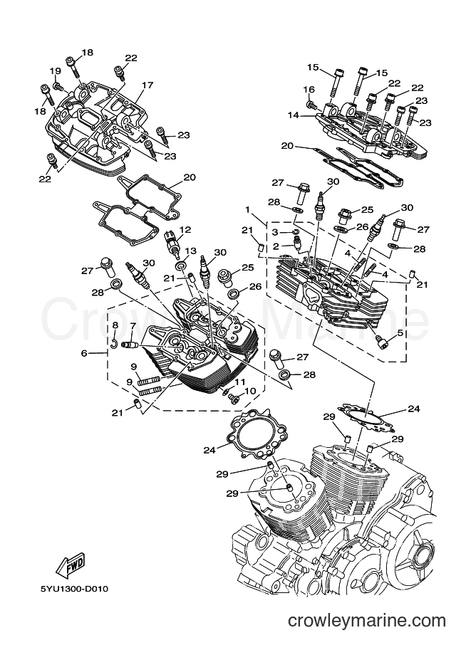 2007 Street Bike MT01 - MT01 (5YU8) [030] - CYLINDER HEAD