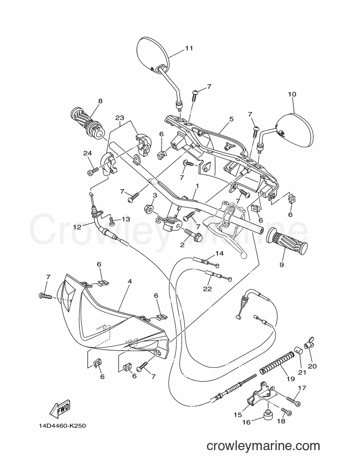 Yamaha Motors AL115C (14D5) [010] - STEERING HANDLE & CABLE