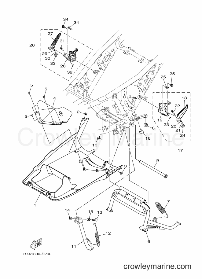 2017 Scooter CZD300-A - CZD300-A (B741) [010] - STAND & FOOTREST