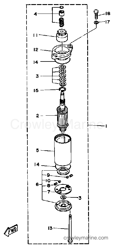 Yamaha Motors 25ESD - STARTING MOTOR (25E)