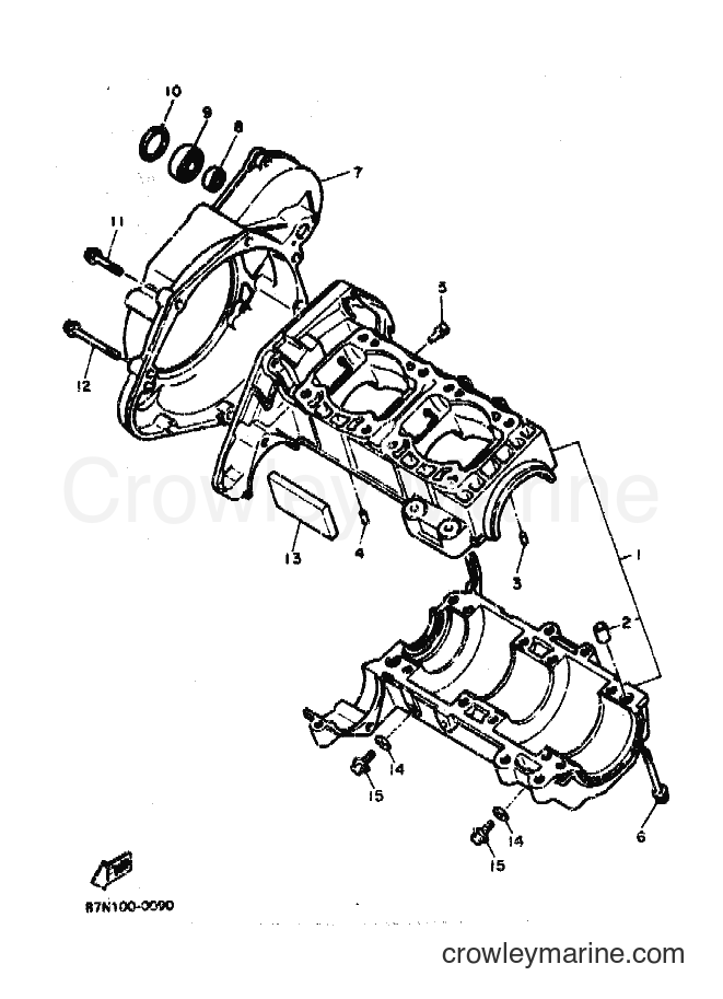 1990 Snowmobile EX570EP/HEP - EX570EP/HEP (87Y1) [010] - CRANKCASE