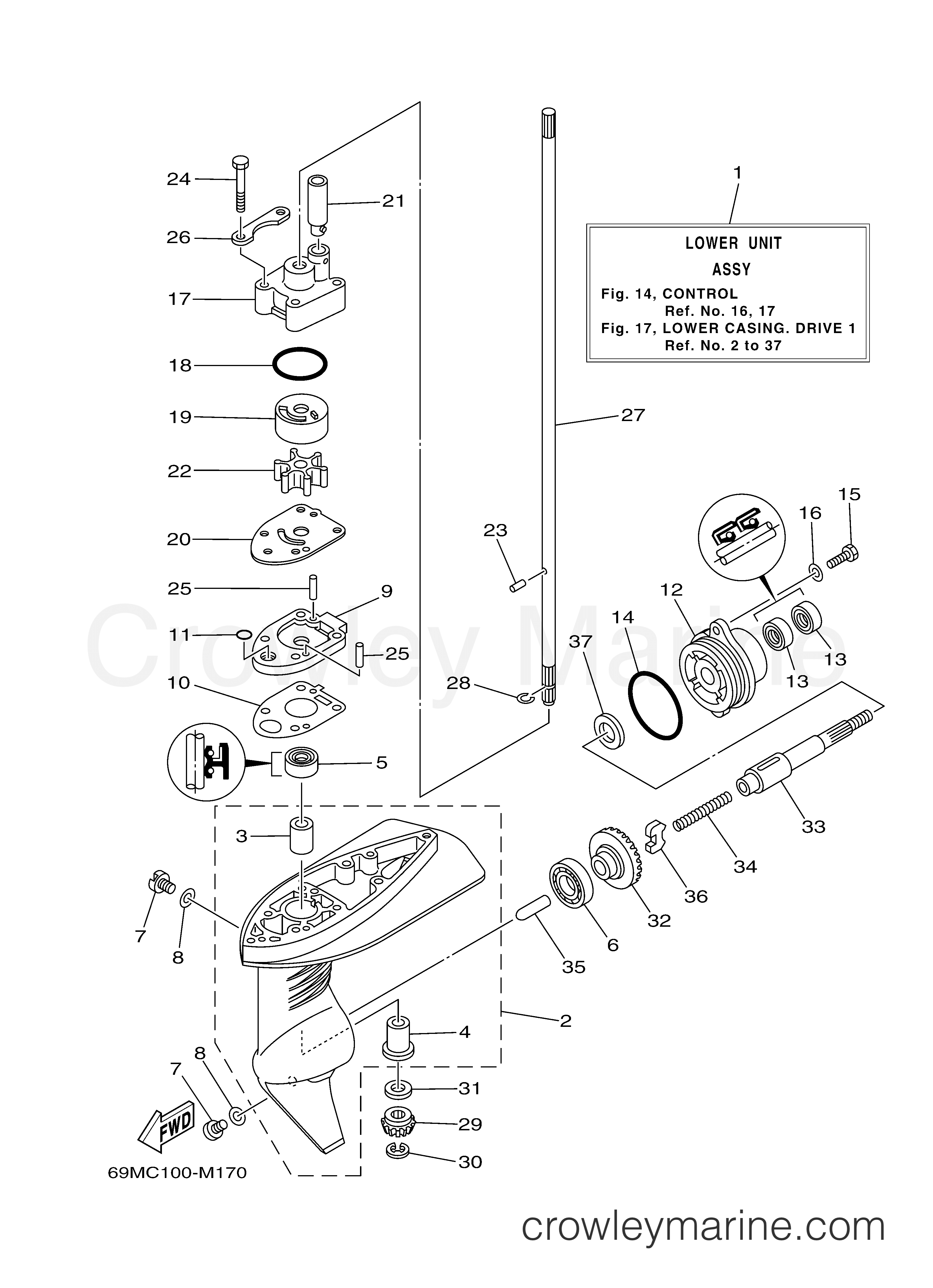 Yamaha Motors F2.5SMHA - LOWER CASING DRIVE 1