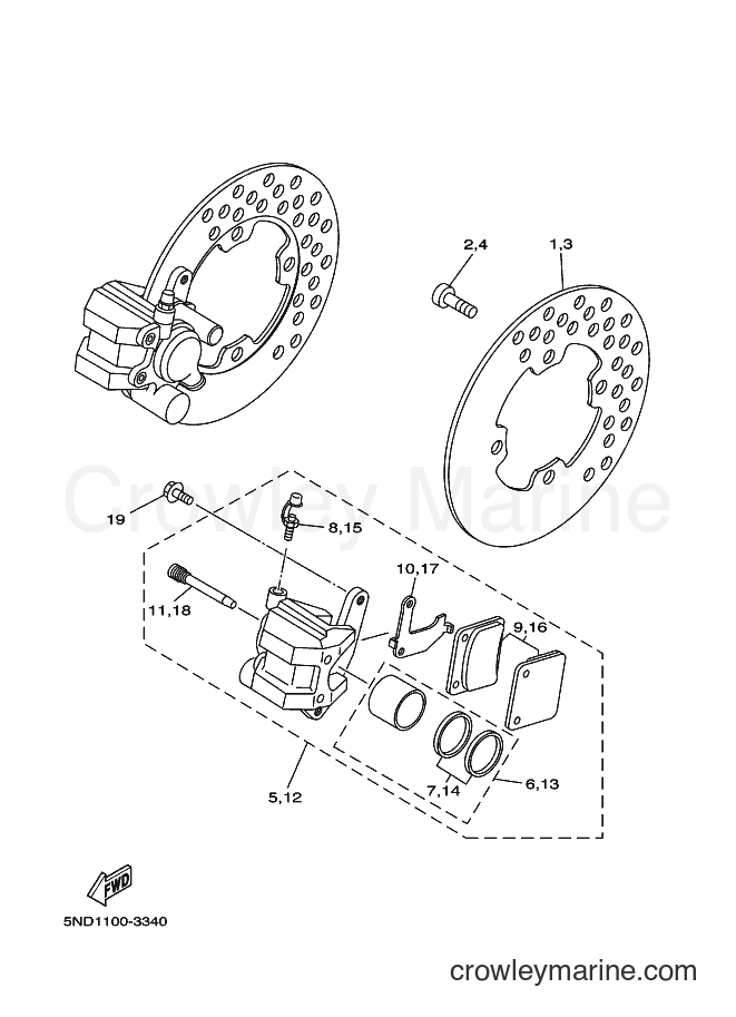 2008 ATV YFM450FAS - YFM450FAS (3C2E) [010] - FRONT BRAKE CALIPER
